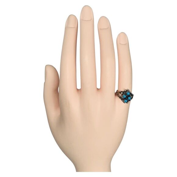 Native American 925 Sterling Silver Blue Turquoise Ring Sz 5 Sleeping Beauty - Picture 10 of 14